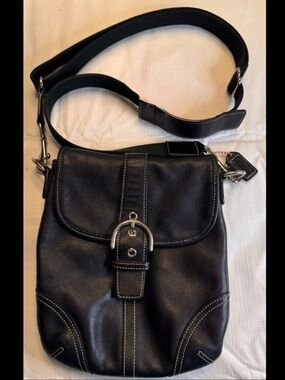 Vintage Coach 4786 Crossbody Bag Black Leather SoHo Convertible Canvas Leather